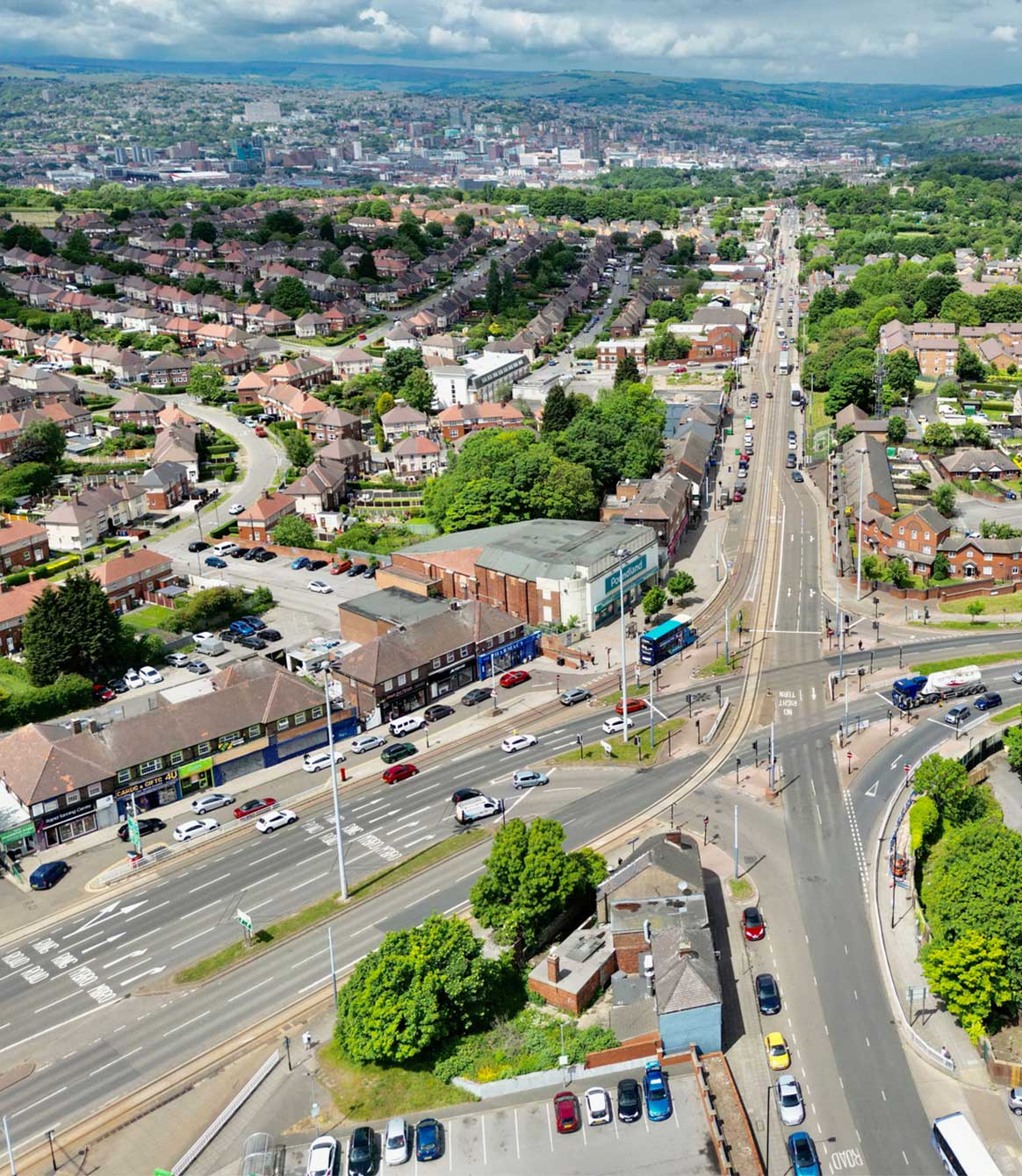 Manor Top in Sheffield from above